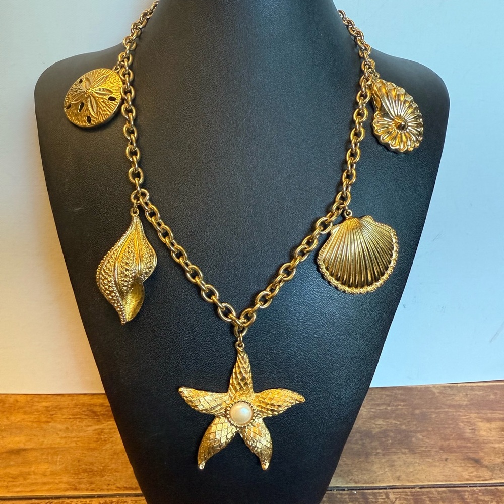 KJL For Avon Gold-Tone Starfish and Shell Necklace